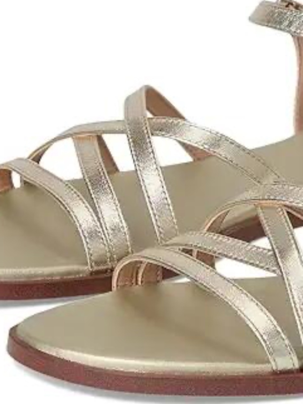 Cole Haan Flynn Strappy Sandal Gold Leather Size 7